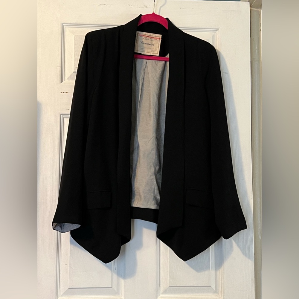 Cartonnier draped open front blazer